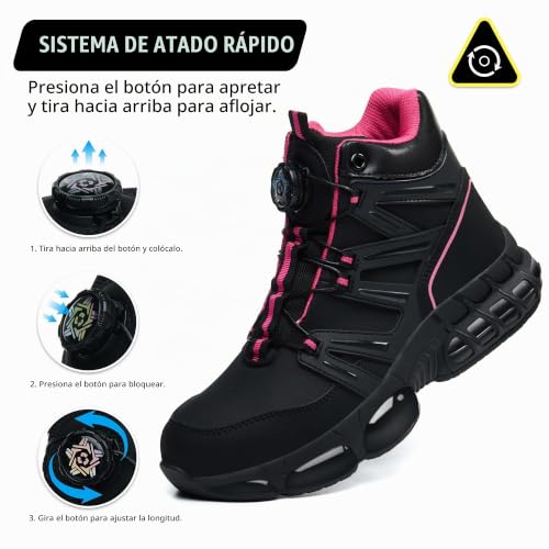 PAQOZKC Lightweight Safety Boots Men Women Comfortable Work Boots