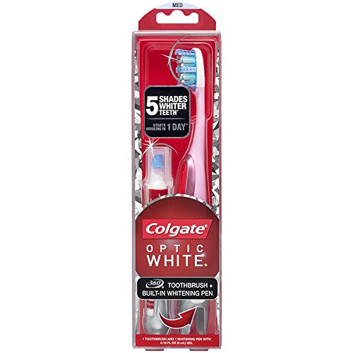 Colgate Optic White Toothbrush and Teeth Whitening Pen, Medium