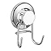 SANNO Vacumn Suction Cups Hookfor Flat Smooth Wall Surface Towel Robe Bathroom Kitchen Shower Bath Coat,NeverRust Stainless Steel (1 Pack)