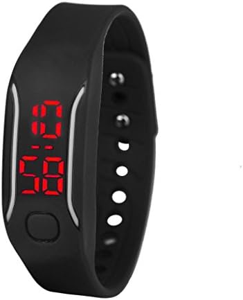 ZLOLIA Mens Womens Silicone LED Watch Date Sports Bracelet Digital Wrist Watch (Black)