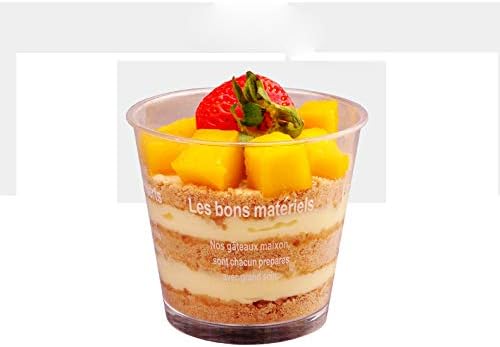 Gabkey Durable Crystal Clear Plastic (60 Count) Ideal for Desserts,Appetizers,Entrees,Puddings,Mousse and More!