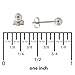 14k White Gold Ball Stud Earrings, 3mm