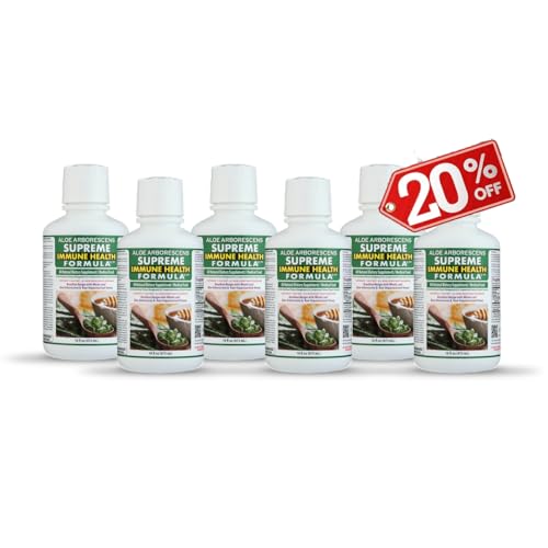 Aloe Arborescens - Supreme Immune Health Formula - for Healthy Immune System Function - Aloe Juice + Honey (6 Pack)