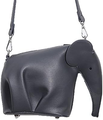 Oudy Womens Mini Elephant Coin Purse Summer PU Leather Shoulder Handbag Grey