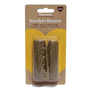 Rosewood Boredom Breaker Treat 'n' Gnaw Logs, Small, 2 Pieces, clear
