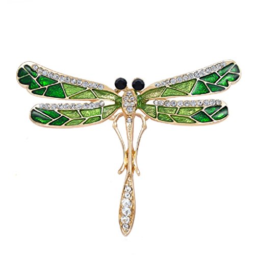 Top Cheer Vintage Style Rhinestone Crystal Dragonfly Brooch Pin