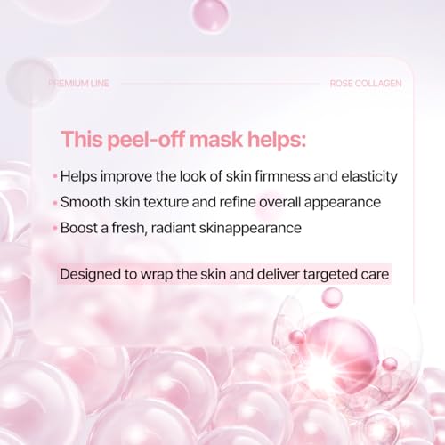MIGUHARA Collagen Rose Wrapping Peel Off Mask | Pore Minimizer & Glass Skin Glow | Vegan Korean Face Mask with French Rosa Centifolia Flower Extract, Firming & Dullness Care, 2.02 fl.oz