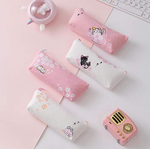 Boddenly Canvas Pencil Case Student Stationery Pouch Bag Office Storage Organizer Coin Pouch Cosmetic Bag, Pencil Cases Pouch Bag with Zipper, Cute Simple Pencil Pouches, Makeup Pouch, Cosmetic Bag