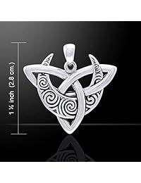 Joyas tendencias plata de ley Celta Triquetra Luna diosa Trinity Nudo Colgante en caja cadena collar
