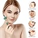 Frcolor Jade Roller for Face, Natural Facial Jade Stone Set Skin Massage Roller with Gua Sha Scraping Tools