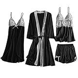 ◈ HebeTop ◈ 5Pcs Sexy Pajamas for Women Silky