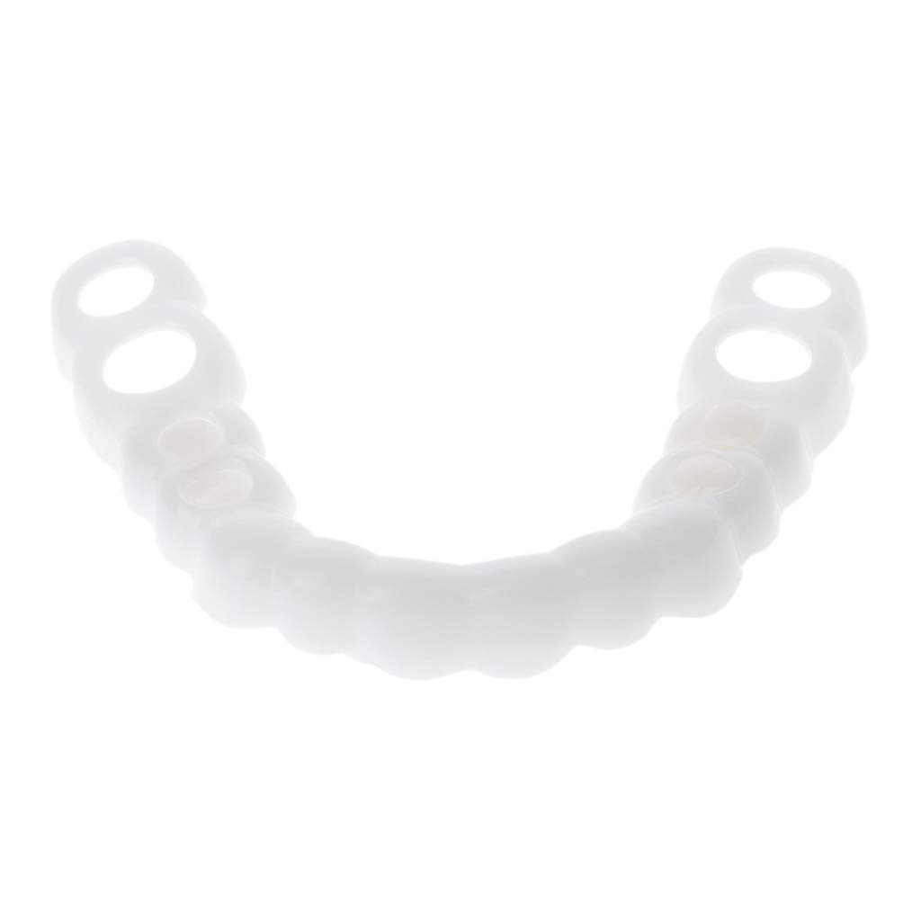 Hacloser Simulated Denture Upper False Fake Tooth Cover Snap On Immediate Smile Cosmetic Denture Care Beauty Tool (A#)