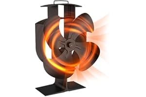 ZHENGXOO Heat Powered Wood Stove Fan, Fireplace Fan Non-electric, Eco-Friendly and Save Energy, for Gas/Pellet/Wood Log Burner Fireplace…