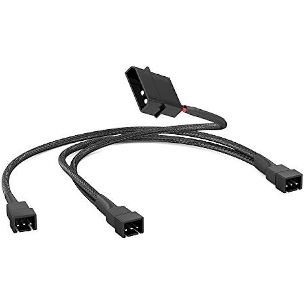 Amazon Com Crj 4 Pin Molex To 3 X 3 Pin Pc Case Fan Sleeved Adapter Cable Computers Accessories