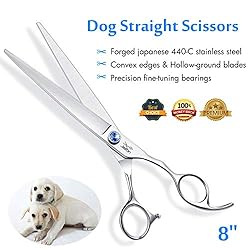 8" Straight Dog Grooming Scissors Long Pets