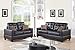 Poundex Bobkona Aria Faux Leather 2 Piece Sofa and Loveseat Set, Espresso