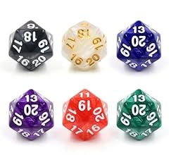 6 Pieces 20 Sided DND Dice,D20 Polyhedral Dice,22mm