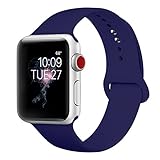ENANYN Compatible Apple Watch Band 38mm 40mm 42mm 44mm Soft Silicone Sport Wrist Strap iWatch Replacement Bracelet Wristbands for Apple Watch Series 4,3,2,1 of Size S/M,M/L