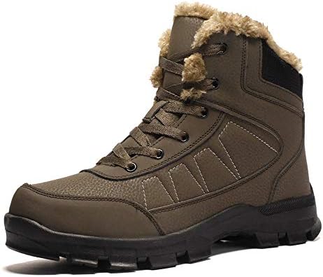 AIRIKE Mens Hiking Boots Snow Boots Waterproof Insulated with Fur Antislip Work Boots