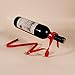 Ky & Co YK Magic Suspended Ribbon Wine Rack Suspension Wine Stand Novelty Iron Rack Bottle Holder Stand Bar Wedding Whiskey Stone Silk Rope (Bright red)