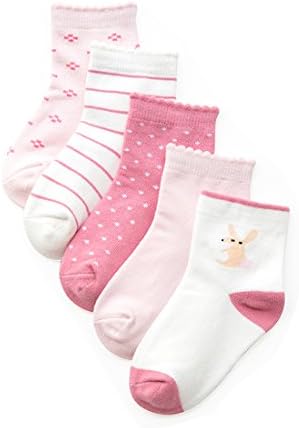 Cute Kids Toddler Girls Boys Winter Cotton Crew Socks 5 Pairs Pack (A-002, X-Large(9-12))