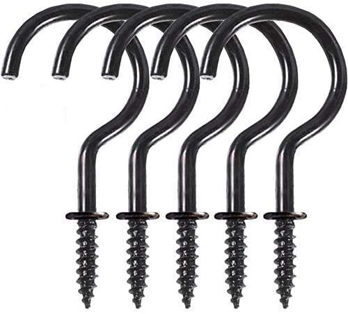 donjon Screw Hooks,Cup Hooks,Wall Hooks, Ceiling Hooks for Hanging Plants, 1.73 Inches Kitchen Hooks,Great for Indoor & Outdoor Use,30pack,Black
