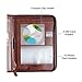 IVESIGN Faux Leather Briefcase Business Padfolio Portfolio with Calculator and Writing Pad, Professional Interview Padfolio with Zippered Closure, Interior 10.1 Inch Tablet Sleeve Brown