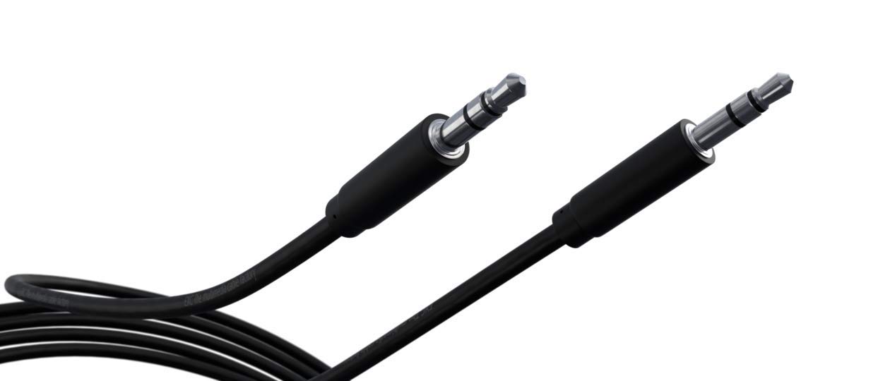 Linear Headphone Male/Male Stereo Cable for Hi-fi/Chain/Smartphones Black 1 Black