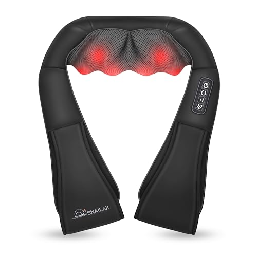 Shiatsu Neck Massager Kneading Shoulder Massage Pillow with Heat for Car Home Office Use SL632 Snailax (Black)