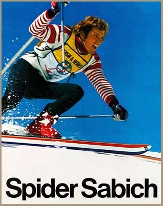 Vintage Ski WorldSpider Sabich Racing on His K2 Skis Poster, Size 22 x 28 inches