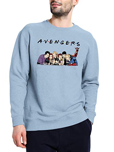 Avengers Friends Funny Vintage Trending Awesome Gift Sweater (Sweatshirt Light Blue, L)