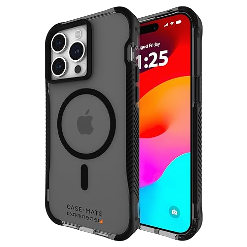 Case-Mate Tough Grip Smoke Black iPhone 15 Pro Max Case [16ft D3O Drop Protecti…
