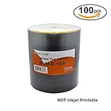 Maxtek Premium Grade White Top Surface DVD-R DVDR 16x Blank Disc, 4.7GB, 120min. 100 Pcs Pack.