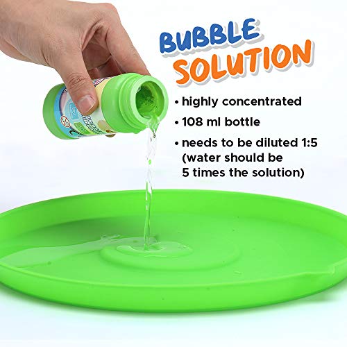 Giant Bubble Wand 5 Pcs Kit for Kids, Create Big Bubbles for Summer Fun, Outdoor Play, Children's Parties, Best Birthday Gift and Party Favor, Large and Mini Toy Wands with Plate and Bubble Solution - Thumbnail 3