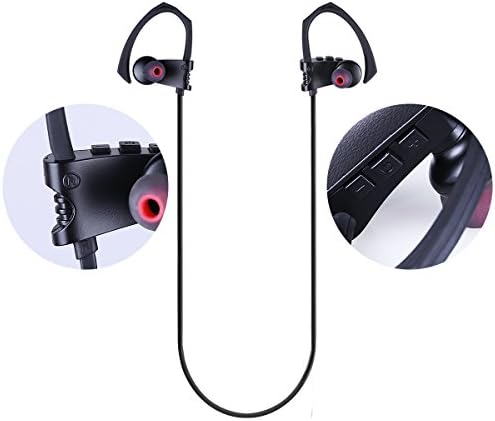 Bluetooth Earbuds, SoundMad Wireless in Ear Headphones with Mic, IPX 5 Sweatproof Running Headsets Supports Bluetooth 4.1, CVC 6.0 Noise Cancelling, aptX Codec - Black