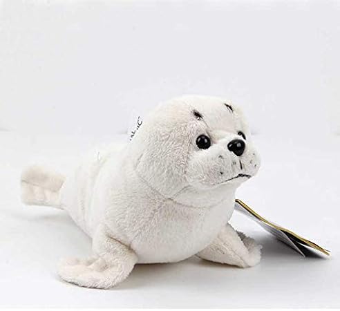 Amazon Jewh Ty ぬいぐるみ 可愛い漫画の動物シール ホワイトシー犬のぬいぐるみ 子供 女の子 誕生日 22cm がらがら ラトル おもちゃ