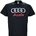 Audi Chrome Photographic Logo on a Black T Shirt 2X