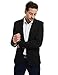 Pishon Men's Slim Fit Suits Casual One Button Flap Pockets Solid Blazer Jacket Business Daily Blazer, Black, Small