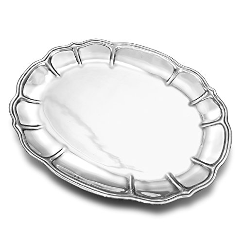 Wilton Armetale Stafford Large Oval Serving Tray, 17.5-Inch-by-15-Inch