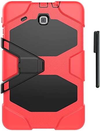 Samsung Galaxy Tab E 9.6 SM-T560 3in1 Heavy Duty Shockproof Rugged Armor Three Layer Hybrid High Impact Resistant Defender Protective Cover with Screen Protector for Galaxy Tab E 9.6-Inch + Stylus pen