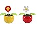 Set of 2 Dancing Flowers,1 White Daisy + 1 Red Sunflower Or 1 White Lily + 1 Orange Daisy Solar Toy Flowers Great Holiday Car Dashboard Office Desk Home Decor( KT1 Random)
