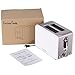 Fortune Candy White Toaster 2 Slice, Compact Retro Stainless Steel 2 Slice Toaster with 6 Toast Shade Settings, Bagel/Defrost/Reheat/Cancel Function, Extra Wide Slots, Removable Crumb Tray
