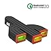 VOJO 42W Qualcomm Quick Charge 2.0 Car Charger 3 Port Fast Cigarette Lighter USB Adapter w/ Led CACTUS [Black], Certified for S7 S6 Edge S5 S4, LG G5 G4, HTC M9 M8 10, Nexus 5X 6P