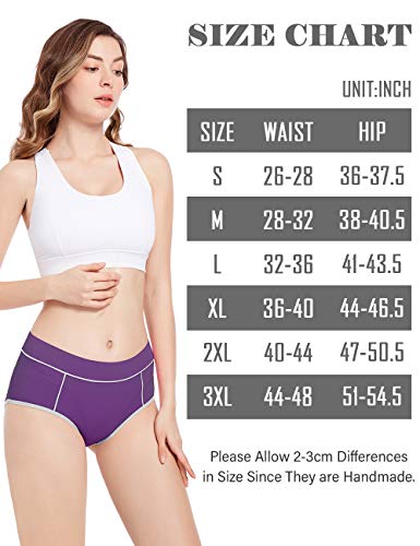 cassney Women\'s Underwear Ladies Cotton Mid-high Waisted Panties Briefs 5 Pack(Multicoloured, Small)