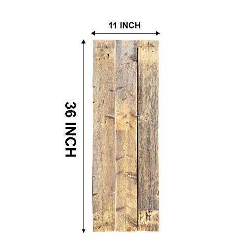 Rustic Shutters Made from 100% Reclaimed Weathered Wood - Perfect for Farmhouse Barnwood Style Decor - Set of 2 - Made in The USA (11"x36")