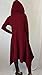 Womens Irregular Hem Double Slit Loose Long Sleeve Hooded Sweater Tunic Dress Red M