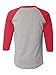 Champion Men's Raglan Baseball T-Shirt, Oxford Gray/Scarlet, Large