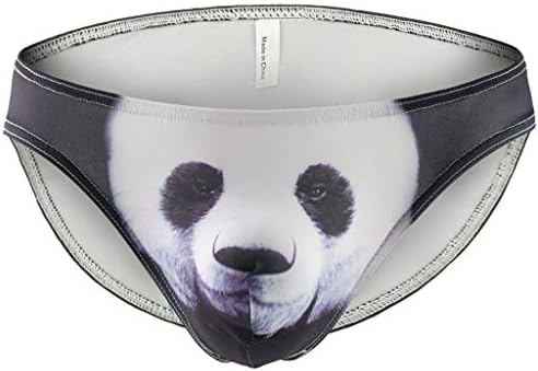 Mens Sexy Animal Printing Briefs Low Raise Soft Breathable Bulge Pouch Thong Underwear