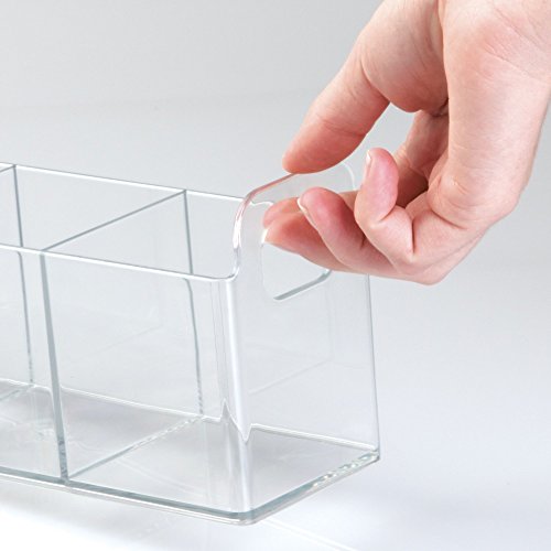 InterDesign Clarity Cosmetic Organizer Tote for Vanity or Medicine Cabinet – Perfect Storage for Makeup or Cosmetics - Medium, Clear