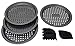 PreOkupied 4-Pack of 8.5 Inch Personal Perforated Pizza Pans, Dark Gray Carbon Steel with Nonstick Coating, Including 2 Black Pan Scrapers